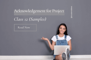 Acknowledgement for Project Class 12