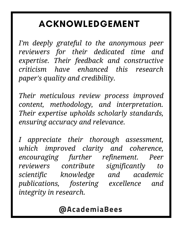 Acknowledgement for Peer Reviewers