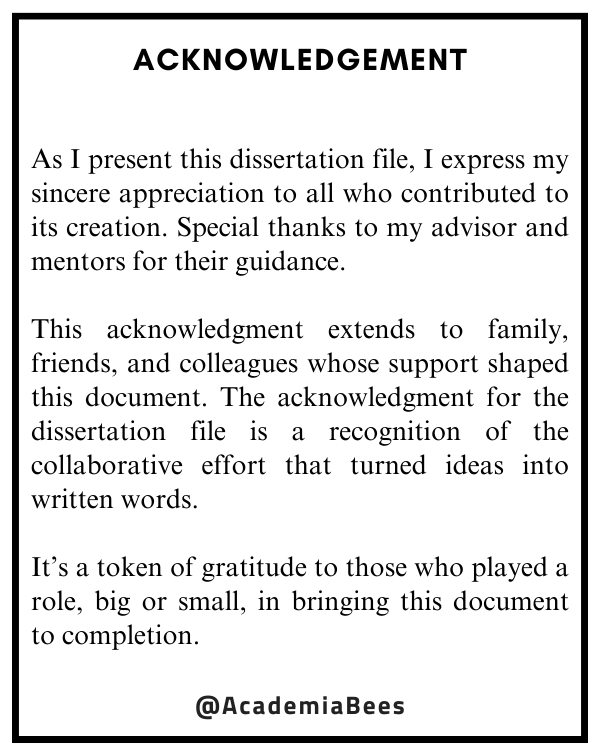 samples of acknowledgement for dissertation